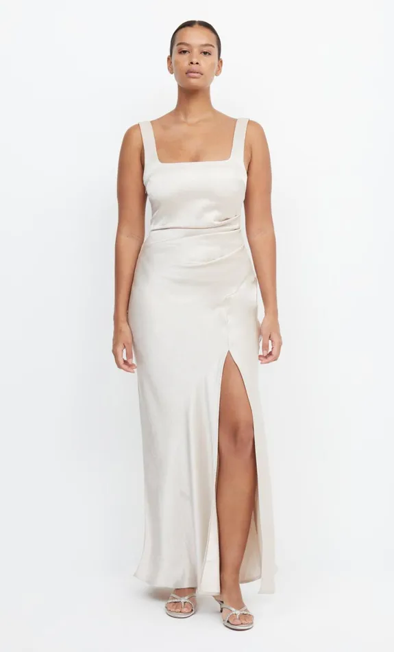 Bec Bridge THE DREAMER SQUARE NECK DRESS 8211 SAND Women Maxi Dresses