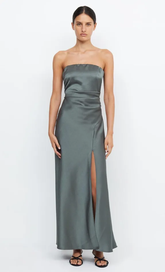 Bec Bridge THE DREAMER STRAPLESS DRESS 8211 DARK WILLOW Women Maxi Dresses