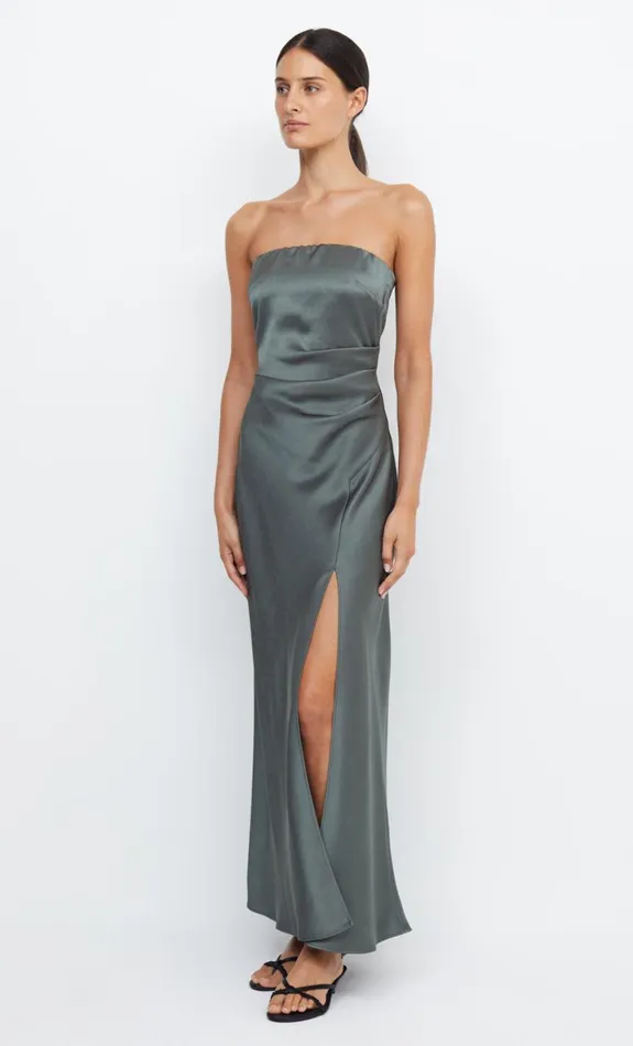 Bec Bridge THE DREAMER STRAPLESS DRESS 8211 DARK WILLOW Women Maxi Dresses