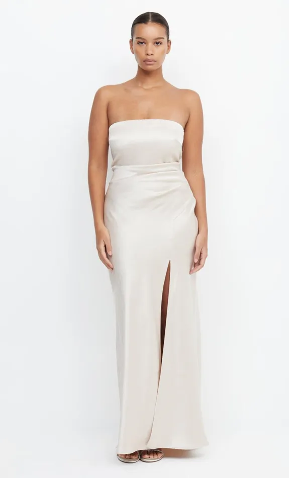 Bec Bridge THE DREAMER STRAPLESS DRESS 8211 SAND Women Bridesmaid Dresses