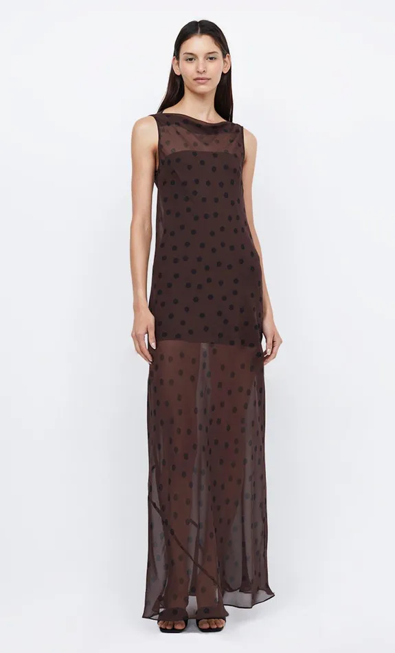Bec Bridge TURNER BOATNECK MAXI DRESS 8211 CHOCOLATEBLACK Women Maxi Dresses