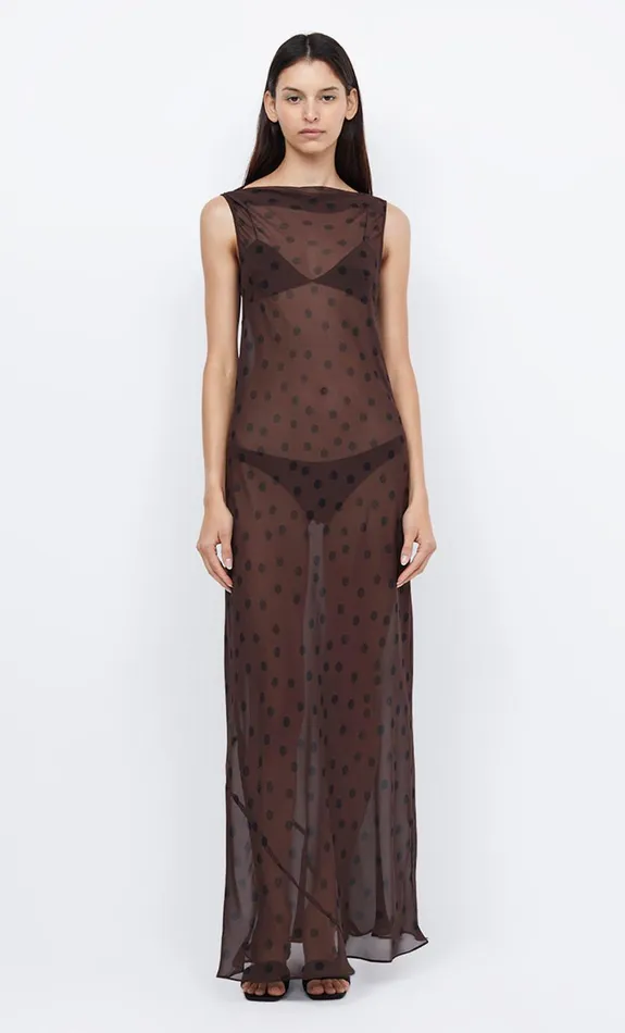 Bec Bridge TURNER BOATNECK MAXI DRESS 8211 CHOCOLATEBLACK Women Maxi Dresses
