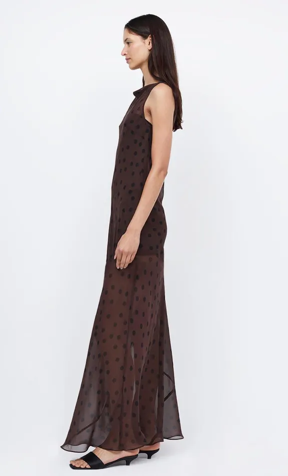 Bec Bridge TURNER BOATNECK MAXI DRESS 8211 CHOCOLATEBLACK Women Maxi Dresses