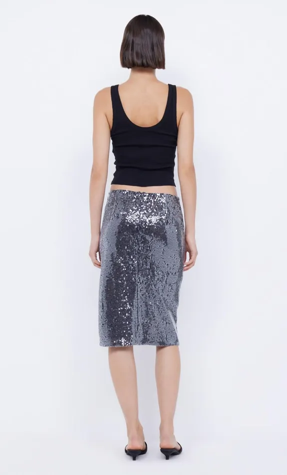 Bec Bridge VENUS SEQUIN MIDI SKIRT 8211 BLACK Women Skirts