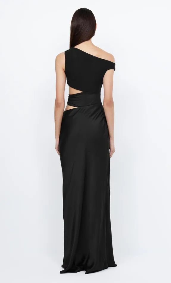 Bec Bridge WHORL ASYM DRESS 8211 BLACK Women Wedding Guest