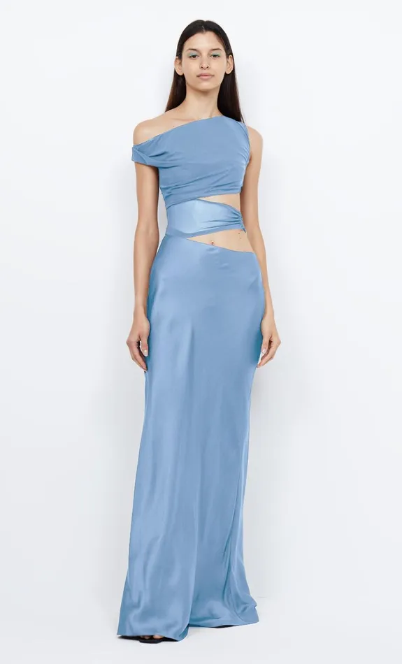 Bec Bridge WHORL ASYM DRESS 8211 MERIDIAN BLUE Women Prom Dresses