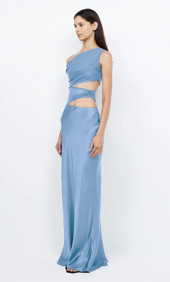 Bec Bridge WHORL ASYM DRESS 8211 MERIDIAN BLUE Women Prom Dresses