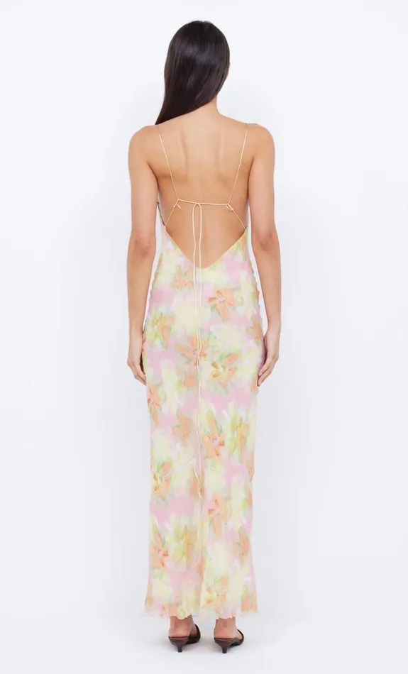 Bec Bridge ZEPHY PRINT SLIP DRESS 8211 PINK BLOSSOM Women Maxi Dresses