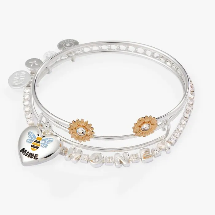 Bee Mine Bracelet Set Of 3 Two Tone Women Alex And Ani Iconic Alex And Ani