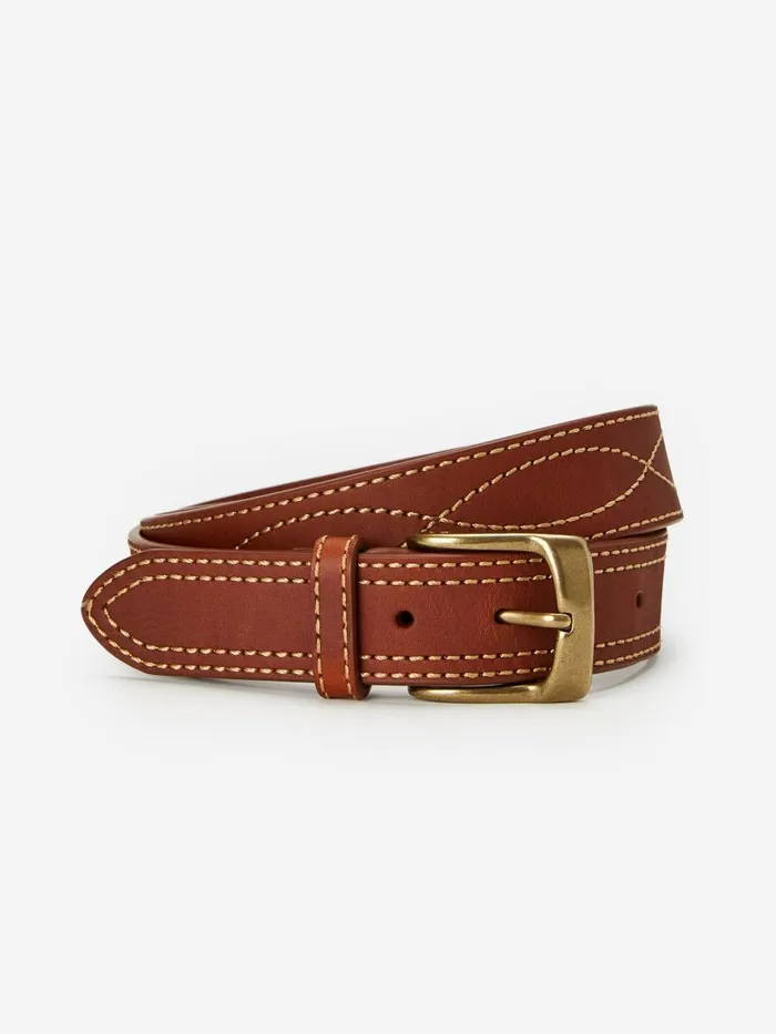 Belts Men JMcLaughlin Embroidered Leather Belt Brown