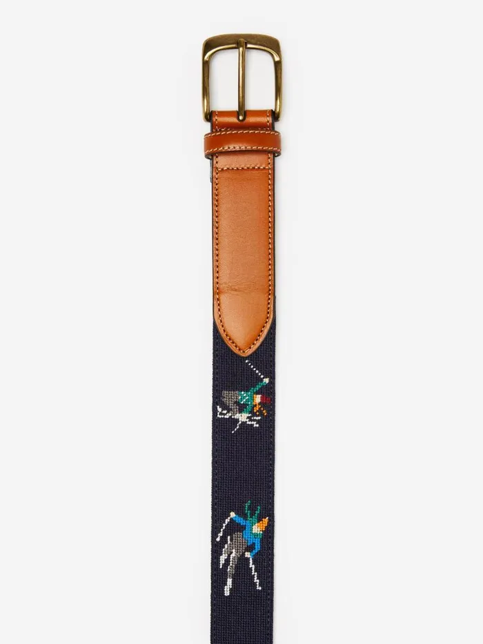 Belts Men JMcLaughlin Needlepoint Belt In Skier Navy