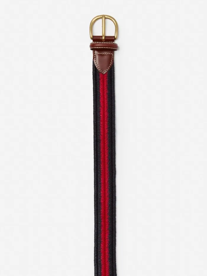 Belts Men JMcLaughlin Ray Belt In Stripe Navyred Belts Men JMcLaughlin Ray Belt In Stripe Navyred