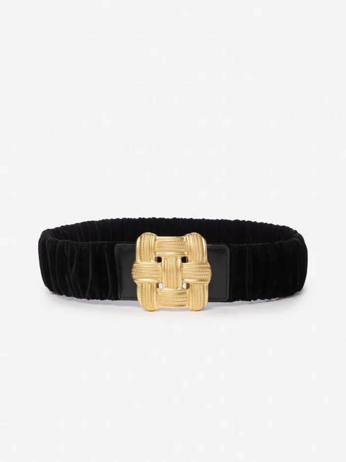 Belts Women JMcLaughlin Daisy Velvet Belt Black