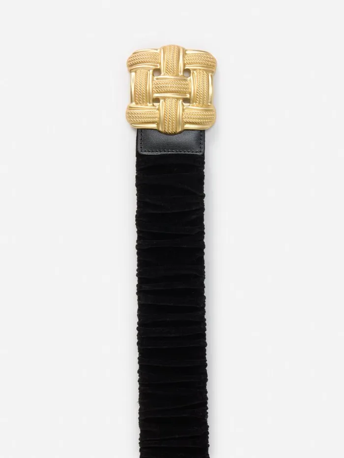 Belts Women JMcLaughlin Daisy Velvet Belt Black