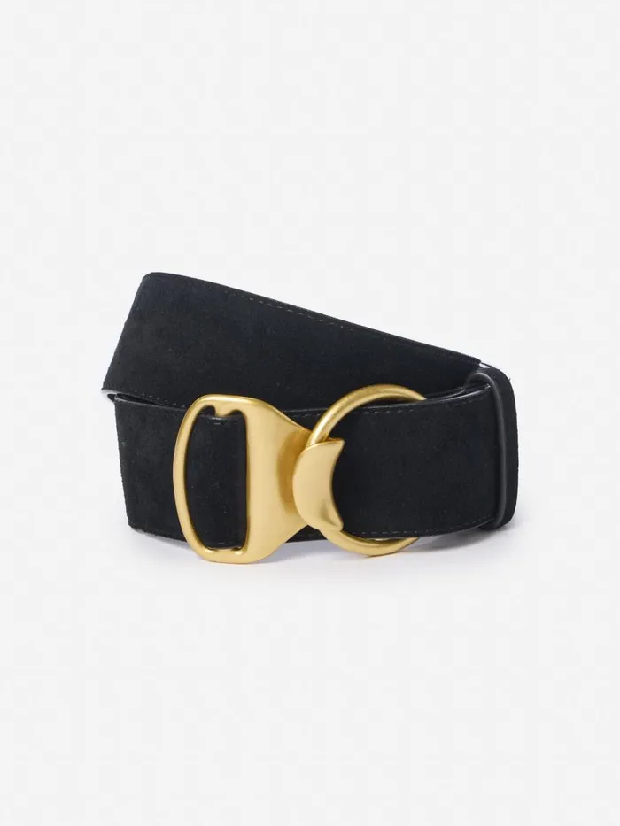Belts Women JMcLaughlin Isobel Suede Belt Black