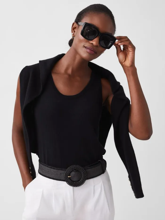 Belts Women JMcLaughlin Popie Grasscloth Belt Black
