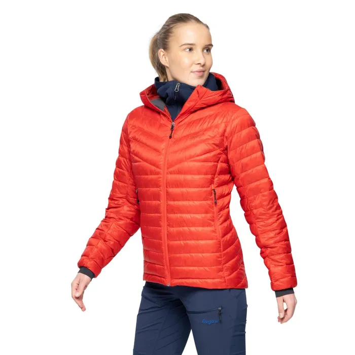 Bergans Of Norway Down Jackets Rabot Light Down Jacket Hood Firered 8211 Women