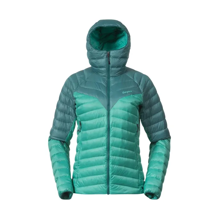 Bergans Of Norway Down Jackets Tind Light Down Jacket Hood Light Malachite Green Malachite Green 8211 Women