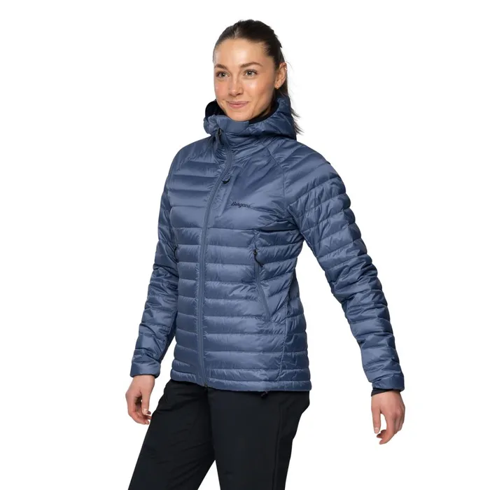 Bergans Of Norway Down Jackets Vaagaa Light Down Jacket Hood Granite Blue 8211 Women