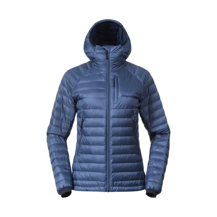 Bergans Of Norway Down Jackets Vaagaa Light Down Jacket Hood Granite Blue 8211 Women