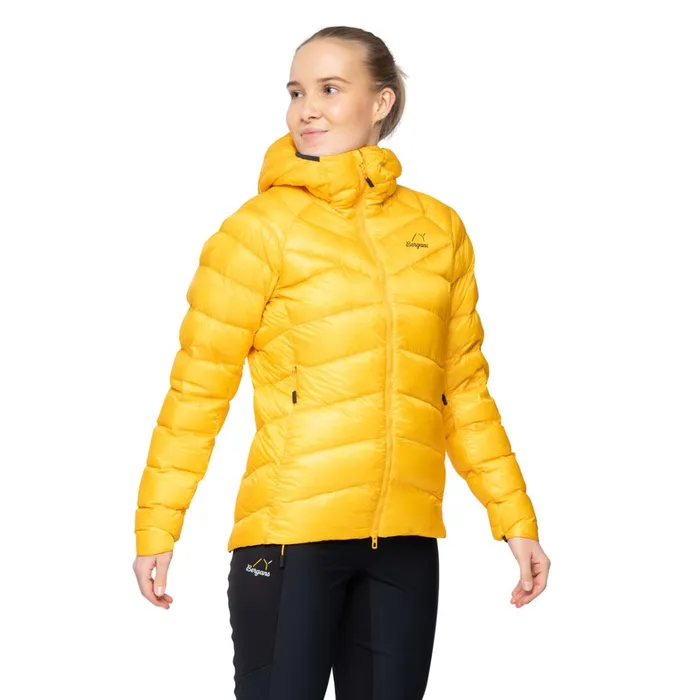 Bergans Of Norway Down Jackets Y Lightline Weightless Down Jacket Hood Mango Yellow 8211 Women