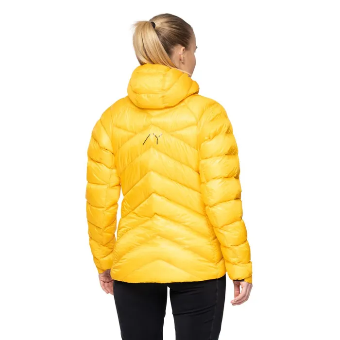 Bergans Of Norway Down Jackets Y Lightline Weightless Down Jacket Hood Mango Yellow 8211 Women