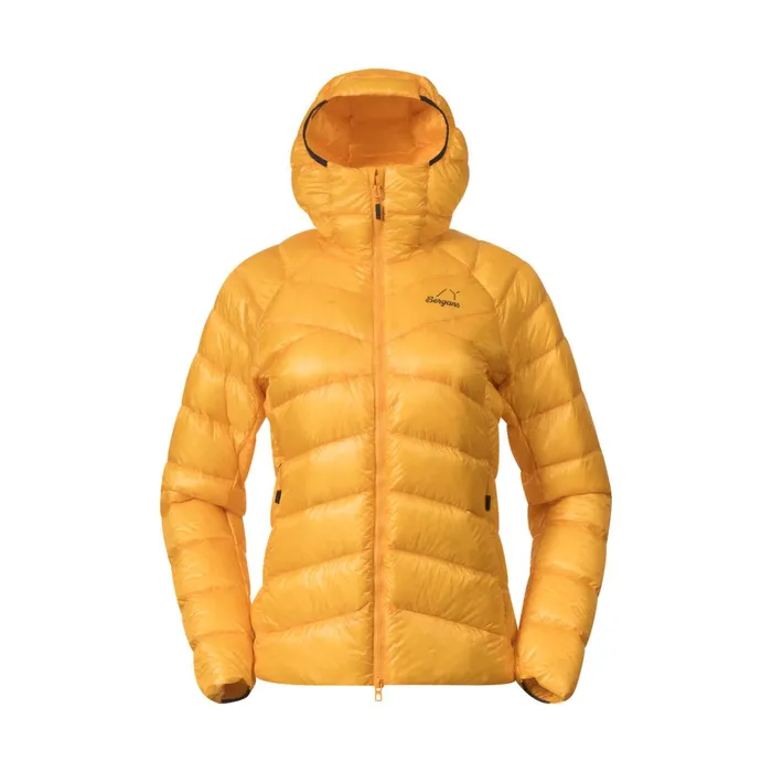 Bergans Of Norway Down Jackets Y Lightline Weightless Down Jacket Hood Mango Yellow 8211 Women