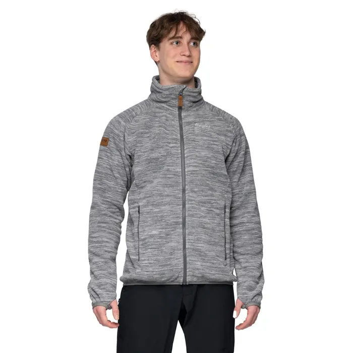 Bergans Of Norway Fleece Hareid Fleece Jacket Nohood Aluminium 8211 Men