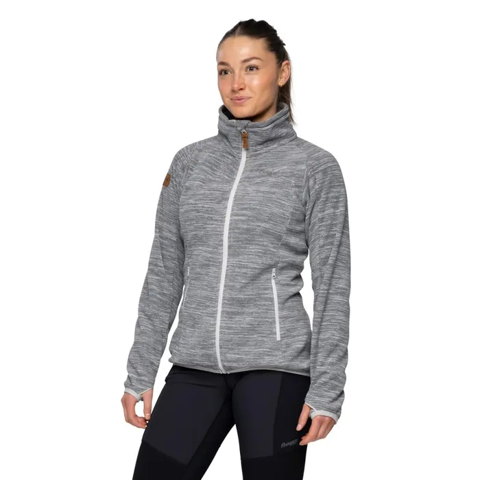 Bergans Of Norway Fleece Hareid Fleece W Jacket Nohood Aluminium 8211 Women