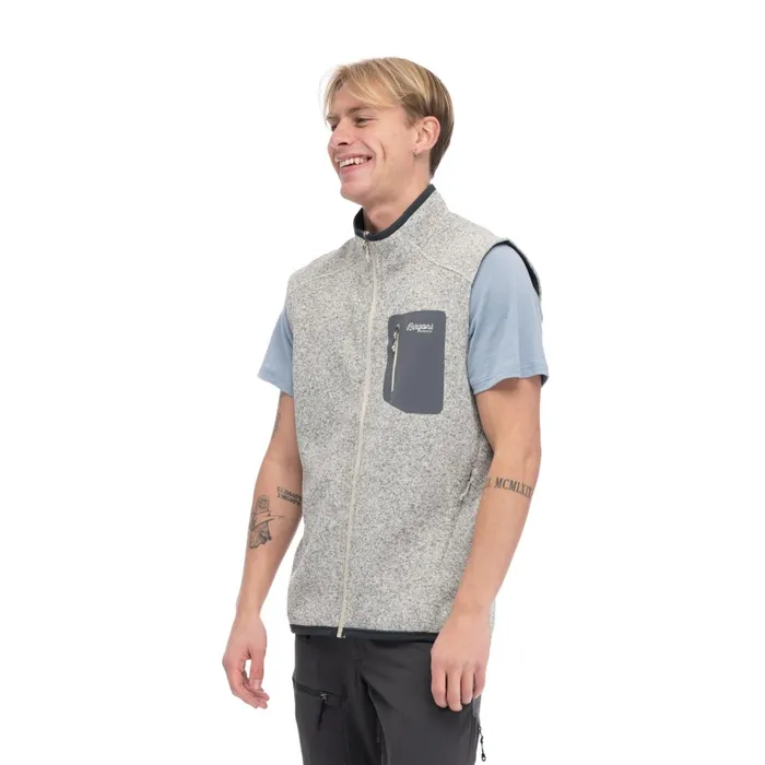 Bergans Of Norway Fleece Kamphaug Knitted Vest Chalk Sand 8211 Men