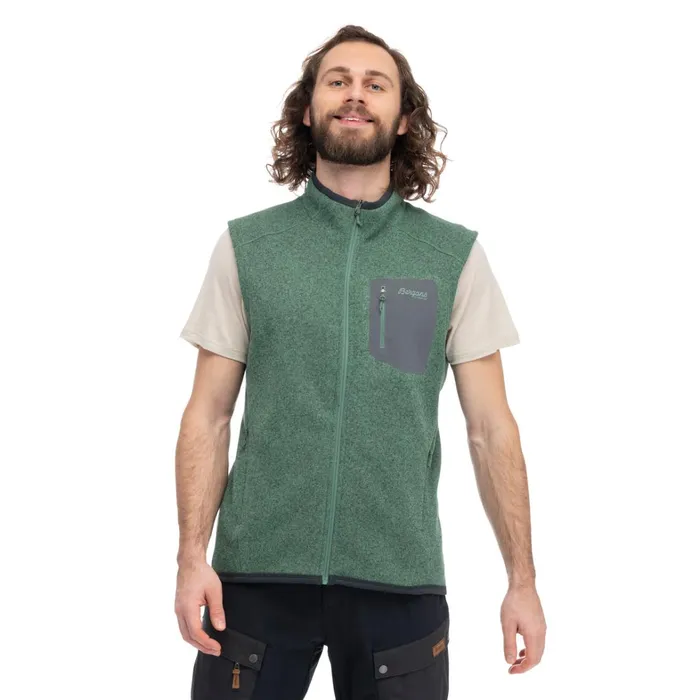 Bergans Of Norway Fleece Kamphaug Knitted Vest Dark Jade Green 8211 Men
