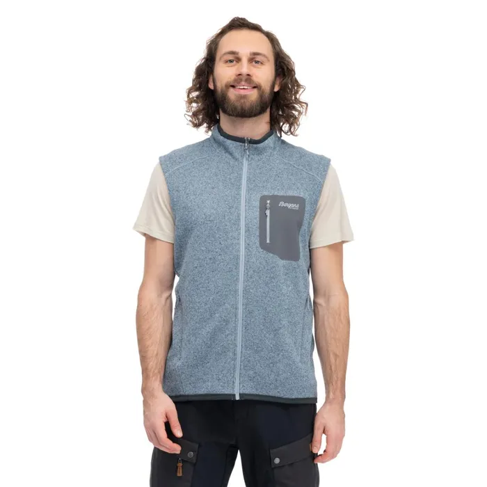 Bergans Of Norway Fleece Kamphaug Knitted Vest Husky Blue 8211 Men