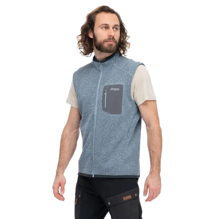 Bergans Of Norway Fleece Kamphaug Knitted Vest Husky Blue 8211 Men