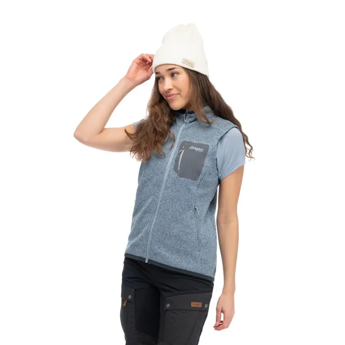 Bergans Of Norway Fleece Kamphaug Knitted Vest Husky Blue 8211 Women