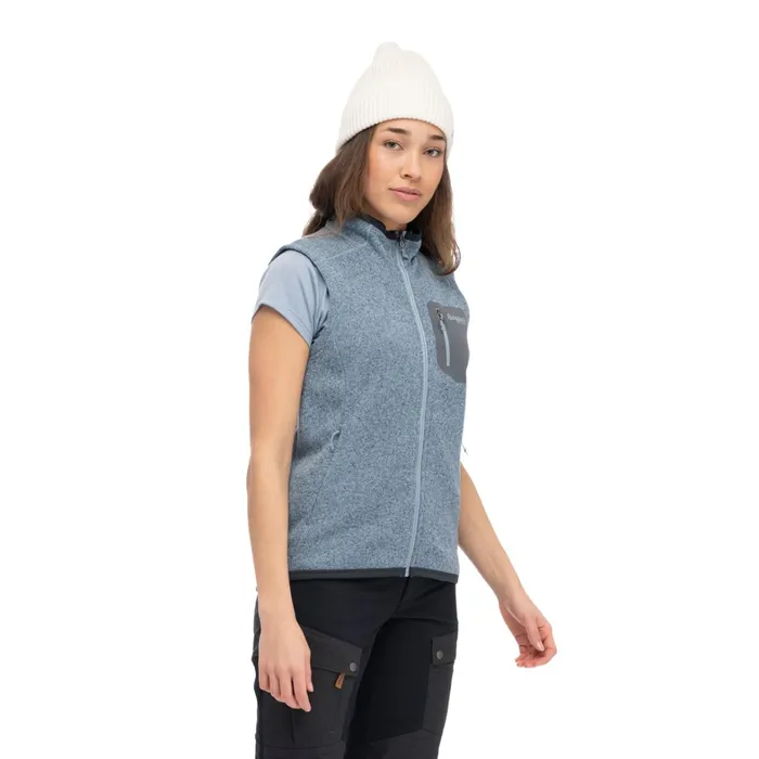 Bergans Of Norway Fleece Kamphaug Knitted Vest Husky Blue 8211 Women
