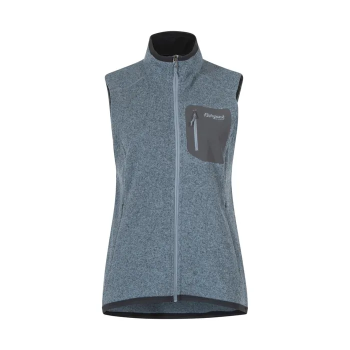 Bergans Of Norway Fleece Kamphaug Knitted Vest Husky Blue 8211 Women