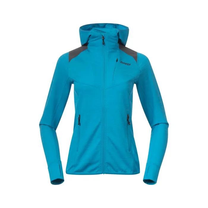 Bergans Of Norway Fleece Rabot Active Mid Hood W Jacket Aqua Lagoon 8211 Women