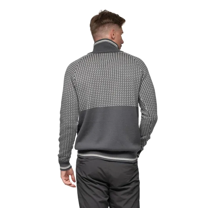 Bergans Of Norway Jumpers And Long Sleeves Alvdal Wool Half Zip Solid Dark Grey Vanilla White 8211 Men