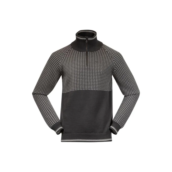 Bergans Of Norway Jumpers And Long Sleeves Alvdal Wool Half Zip Solid Dark Grey Vanilla White 8211 Men