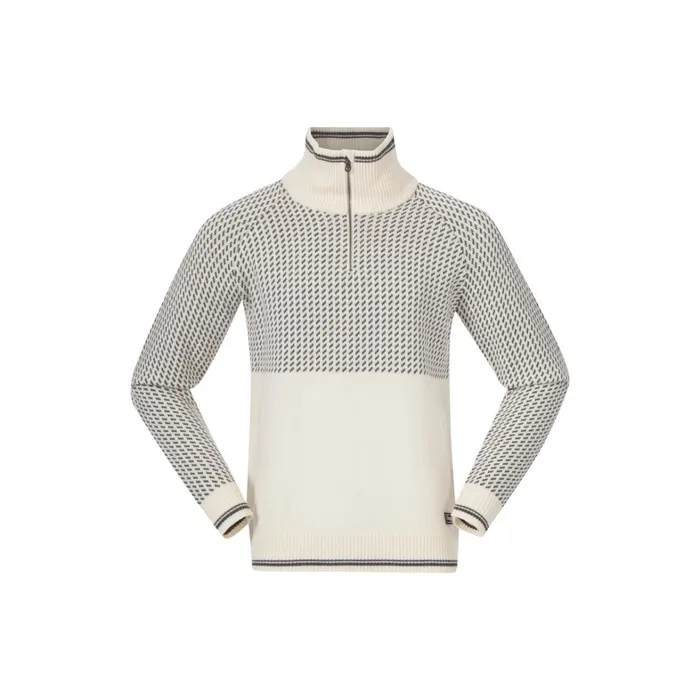 Bergans Of Norway Jumpers And Long Sleeves Alvdal Wool Half Zip Vanilla White Solid Dark Grey 8211 Men