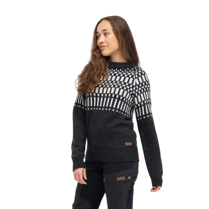 Bergans Of Norway Jumpers And Long Sleeves Nordmarka Merino Jumper Dark Shadow Grey Aluminium 8211 Women