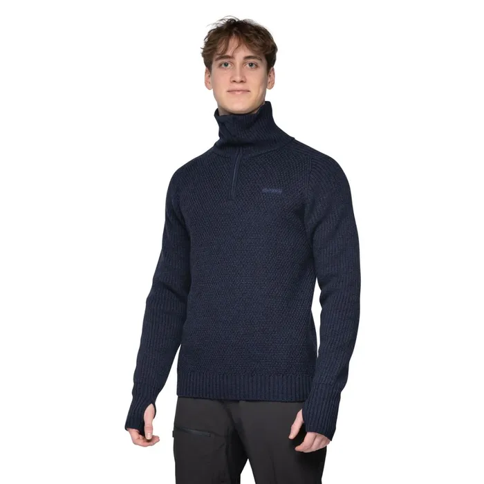 Bergans Of Norway Jumpers And Long Sleeves Ulriken Jumper Navy Blue 8211 Men
