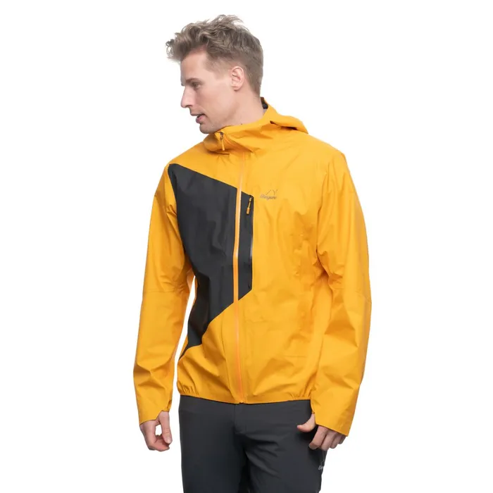 Bergans Of Norway Shell Jackets Y Lightline Air 3l Shell Jacket Mango Yellow Dark Shadow Grey 8211 Men