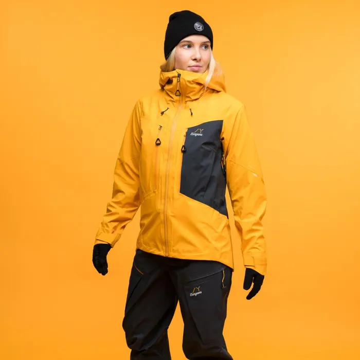 Bergans Of Norway Shell Jackets Y Mountainline Breathe 3l Shell Jacket Mango Yellow 8211 Women