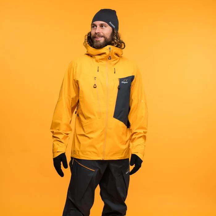 Bergans Of Norway Ski Jackets Y Mountainline Breathe 3l Shell Jacket Mango Yellow 8211 Men