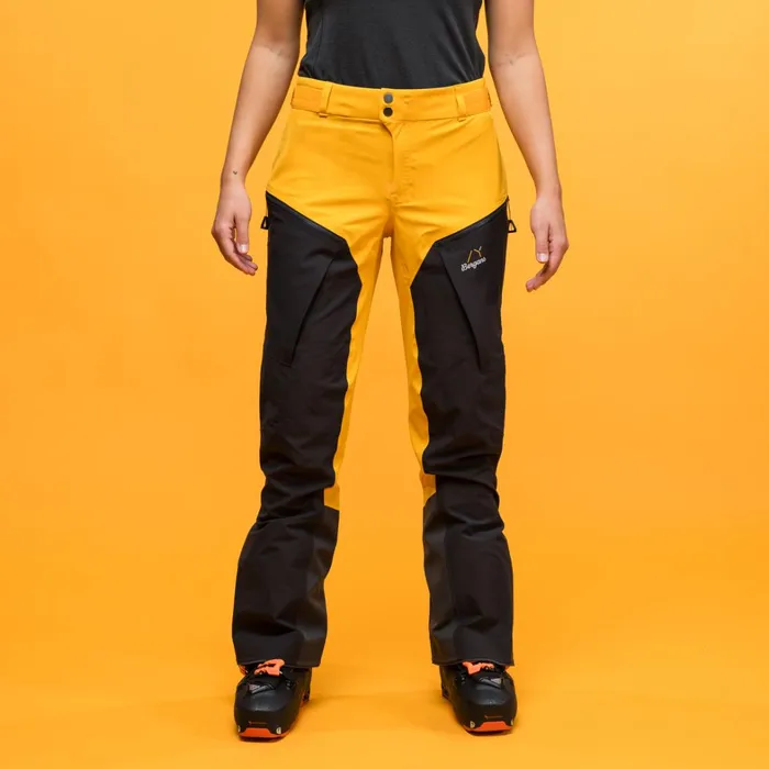 Bergans Of Norway Softshell Pants Y Mountainline Hybrid Softshell Pants Mango Yellow Dark Shadow Grey 8211 Women