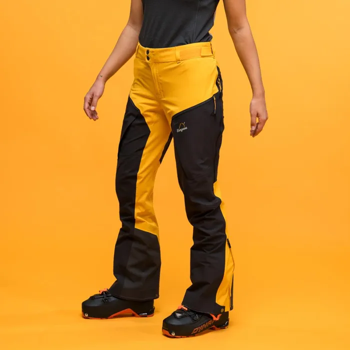 Bergans Of Norway Softshell Pants Y Mountainline Hybrid Softshell Pants Mango Yellow Dark Shadow Grey 8211 Women