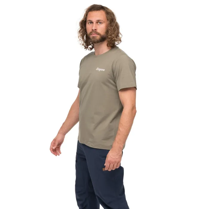 Bergans Of Norway TShirts Nordmarka Organic Cotton Print Tee Green Mud 8211 Men