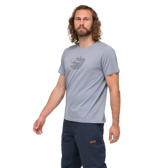 Bergans Of Norway TShirts Nordmarka Organic Cotton Print Tee Husky Blue 8211 Men