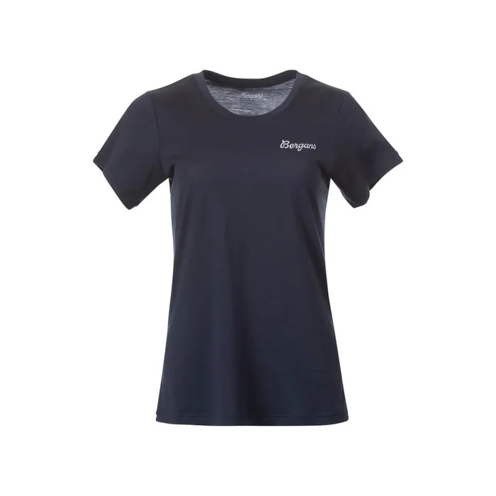 Bergans Of Norway TShirts Rabot Emblem Wool Tee Navy Blue 8211 Women